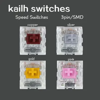5Pcs/lot Kailh Viteza Switch-uri de Aur, Argint, Cupru, Bronz, ROZ MX RGB Swithes pentru Backlit Tastatură Mecanică de Gaming SMD 3pin