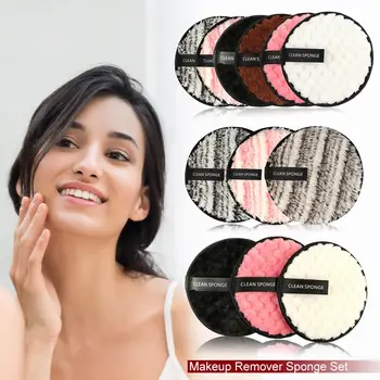 6pcs Cosmetice Puf Set din Microfibra Remover Reutilizabile Îngrijire Curățare Make-up Tampoane Lavabile din Bumbac Tampoane de Îngrijire a Pielii Curate Puf