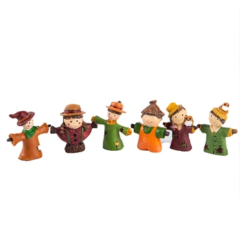 6Pcs Sperietoare în Miniatură Fată Băiat Copil Mini Rășină Sperietoare Alege Zână Gradina Figurina Toamna Gradina in Miniatura Decor Ornament