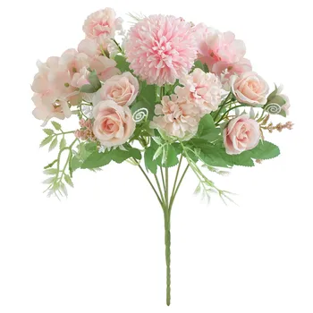 7 Vârfurile Colorate Hortensie A Crescut Frumos De Mătase Artificială Fals Flori De Nunta Îndrăgostiților Buchet De Mireasa Care Deține Decor