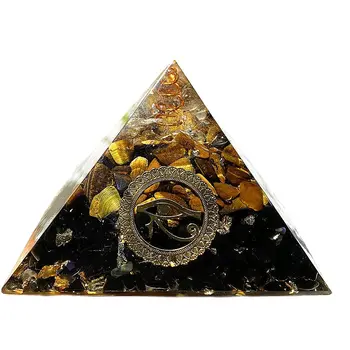 (94MM) Piramida Tigru, Ochi-de-Peridot Vindecare de Cristal de Energie Joasa EMF Protecție Instrument de Meditație