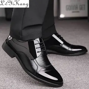 Afaceri De Lux OXford Pantofi Bărbați Respirabil Piele Pantofi De Cauciuc Formale Pantofi Rochie De Birou De Sex Masculin Petrecerea De Nunta Pantofi Mocasini Moderni