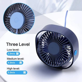 Airmsen Mic de Personal de Birou, Ventilator 3 Viteze Desktop Portabil Tabelul de Răcire Ventilator Alimentat Prin USB Pentru Biroul de Acasă Mașină de Călătorie în aer liber