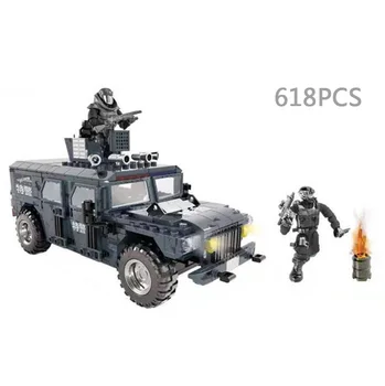 Armata swat mega construi bloc 1:36 scară cifrele de acțiune de poliție super-ford f550 tigru cu colți ascuțiți vehicul blindat brick toy