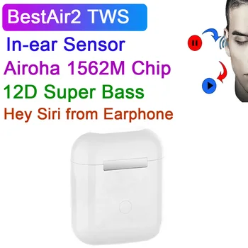 Audio Shaing Air2 TWS Wireless Căști Real hei siri 12D Super Bass Bluetooth Pavilioane 7H muzica timp 1562M Cip