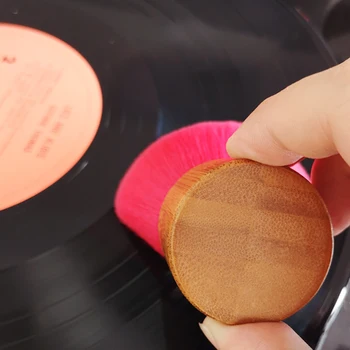 Bambus Mâner Perie de Curățare Moi din Fibre de Lână LP Vinyl Player Perie Praf Instrumente de Ștergere, Cazier Curat Perii Instrument