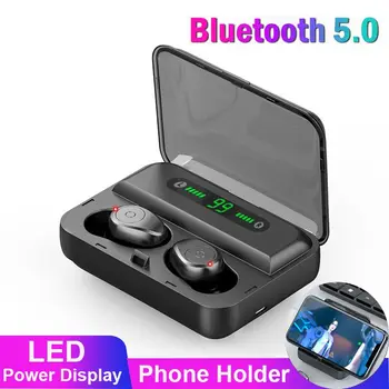 Bluetooth 5.0 Touch Control Cască TWS Căști fără Fir, Căști Bluetooth Cu Stand Telefon cu Dual Microfon Suport de Telefon