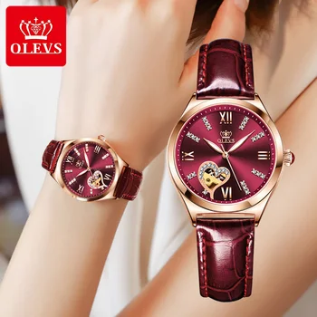 Ceas automată de femei mecanice brand de lux OLEVS ceas lady ceas de mână rezistent la apă elegante femei uita-te la set ceasuri de moda