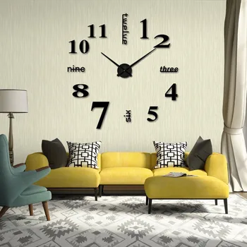 Ceasuri de perete Ceas 3d DIY Acril Oglindă Autocolante moderne de Cuarț ceasuri de Origine living dormitor Birou Decor sticker ceas