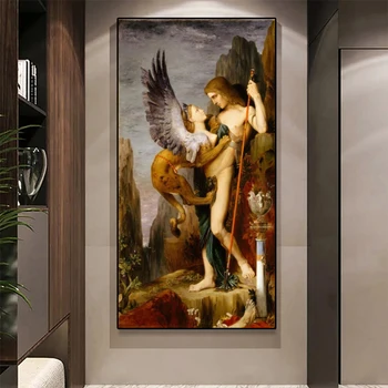 Celebru Clasic Oedip și Sfinxul Panza Pictura lui Gustave Moreau Afiș și Grafică Wall Art Print Canvas Decor Acasă