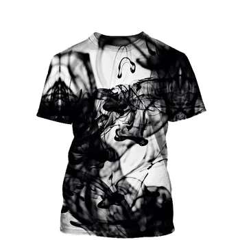 Cerneală stropi de Imprimare 3D pentru Bărbați T-shirt Streetwear 2021 Vara Noi O Gâtului Maneca Scurta Topuri Stil de Arta de sex Masculin Haine Casual T-shirt