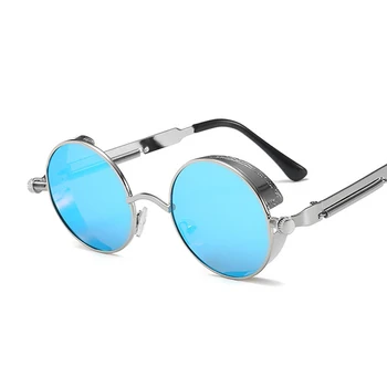 Clasic in stil Gotic Steampunk ochelari de Soare pentru Femei Brand Designer de Epocă Rotund Cadru Metalic Ochelari de Soare de sex Feminin de sex Masculin de Înaltă Calitate UV400