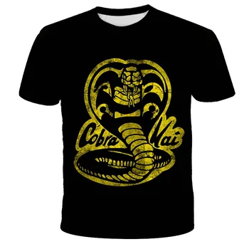 Cobra Kai 3D adolescenti Tricou Baieti 3D Moda Cobra Maneca Scurta Copii Stil Casual T-Shirt de la 4 la 14 y Streetwear Cadou pentru baieti