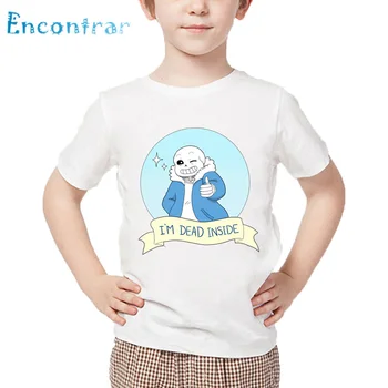 Copii Craniu Fratele Undertale Sans Design de tricou Copii Vara Topuri Albe Băieți și Fete Desene animate Amuzant T-shirt