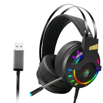 Cu fir Sunet Stereo Gaming Headset cu Fir Căști Gamer PC PS4 Xbox One cu Lumina RGB Anulare a Zgomotului Microfon Căști de Gaming