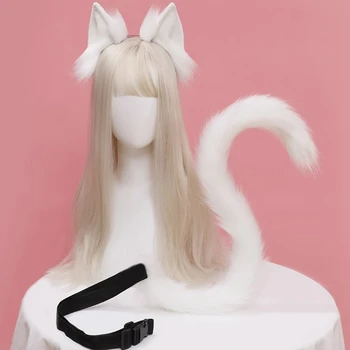 Culori Opintional Anime Sexy Urechi Hairhoop De Pluș Urechi De Pisica De Coada Lolita Accesorii De Halloween Cosplay