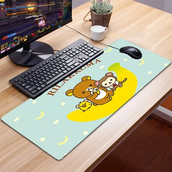Cute Ursul Rilakkuma Mousepad Gamer Gaming Mouse Pad Accesorii De Calculator Tastatura Laptop Padmouse Viteza Birou Mat Mouse Pad Gamer