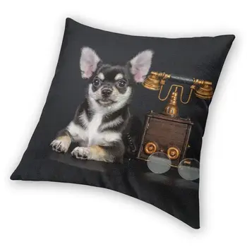 Câine Chihuahua față de Pernă față-verso Imprimare 3D Model Animal Etaj Pernă pentru Masina Personalizat față de Pernă Decorative Acasă