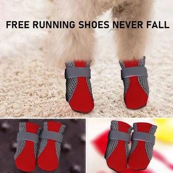 Câine Cățeluș Cățeluș Pantofi de Mers pe jos Anti-derapare Respirabil Ploaie Pantofi Impermeabil animale de Companie Cizme Laba Protector Anti-derapare Adidași