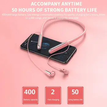 Căști fără fir Bluetooth Magnetic de Susținere Sport Execută setul cu Cască Căști Impermeabil Lung Baterie Căști Suport pentru Card SD