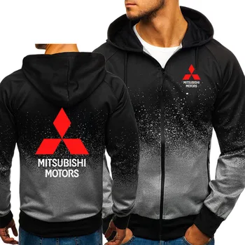 De primăvară de Toamnă pentru Bărbați Zip Jacket Mitsubishi Masina Logo-ul Casual Bumbac Gradient Bărbați Sacou Strat de Bumbac de înaltă calitate pentru Bărbați haine