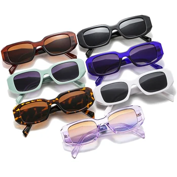 DECI&EI de Moda Dreptunghi Mic de Femei ochelari de Soare Retro Designer de Brand Larg Picioare Ochelari de Nuante UV400 Bărbați Pătrat Violet Ochelari de Soare