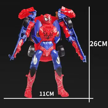 Disney Marvel Avengers Spiderman Deformare Masini Robot de Jucării din PVC Figura de Acțiune Deformate Model de Masina de Jucarie pentru Copii Cadou de Anul Nou