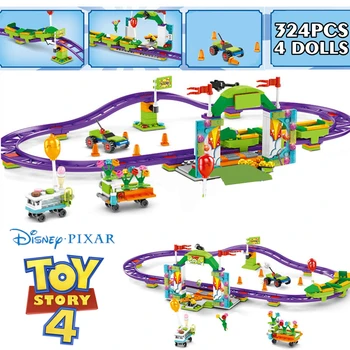 Disney Pixar Toy Story Carnaval Roller Coaster Tren Buzz Lightyear, Woody, Jessie Străin Model De Bloc Caramida Jucării Copil Cadou