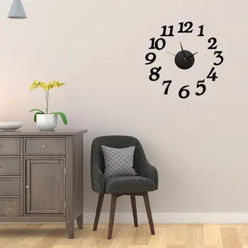 DIY Ceas de Perete Decor 3D Autocolant Acril Oglindă Ceasuri de Bucatarie Acasă Decor de Birou Ceasuri de Transport Gratuit