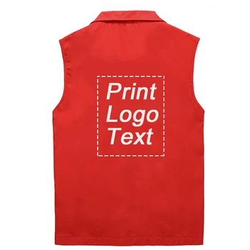 DIY Logo-ul de Culoare Solidă Voluntar Vesta de Personalizare Desgin Publicitate Supermarket Vesta de Imprimare de Text Imagine