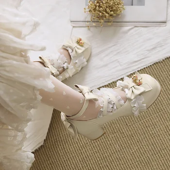 Dulce Printesa Lolita Mary Jane Cu Toc Impermeabil Platforma Pantofi Printesa De Mari Dimensiuni 33-46