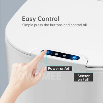 Dwomee Touchless Senzor de Gunoi 16L Capacitate Mică coș de Gunoi cu Capac Senzor de Bucătărie Bin de Reciclare și Deșeuri Slim Bin Senzor