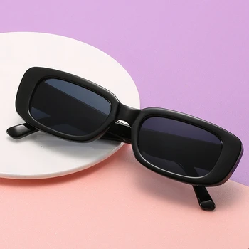 Epocă Pătrat Negru Ochelari De Soare Pentru Femei Brand De Lux Mic Dreptunghi Ochelari De Soare De Sex Feminin Gradient Oglindă Clară Oculos De Sol