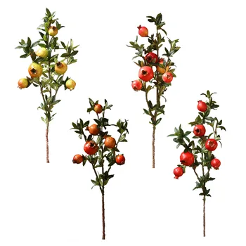 Fals Plante Cu Flori De Rodie Stil American Simulare Fructe Coronita Pentru Usa De Agățat