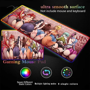 Fată Anime Sexy Fund de Mari Dimensiuni Colorate Luminoase RGB Gaming Mouse Pad XXL Tastatură de Calculator Mouse Pad Anti-alunecare pentru Calculator PC