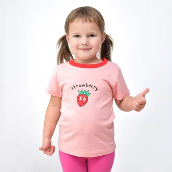 Fată de vară Tricouri Copii Haine de Bumbac Tricou Maneca Scurta partea de Sus de Fructe de Imprimare Copii tricou pentru Fete Printesa Tricou