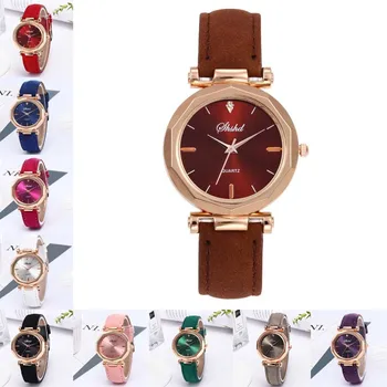Femei Casual din Piele Ceas de Lux Analog Cuarț Ceas de mână Moda Simplu Doamnelor de Afaceri Ceas Multi-colorate ceasuri
