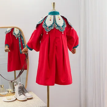 Fete dress toamna și iarna 2020 nou pentru copii cheongsam rochie fete rosie anual rochie plus catifea îngroșare