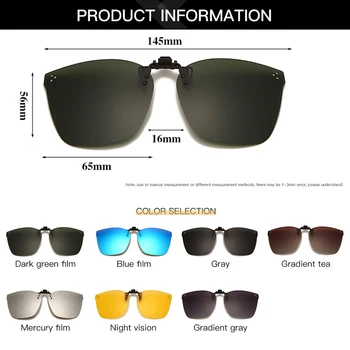 Flip Clip Pe Bărbați Ochelari Polarizate, Lentile Fotocromice Noapte Viziune ochelari de Soare Oglindă Lentile Driver Ochelari de Conducere Ochelari UV