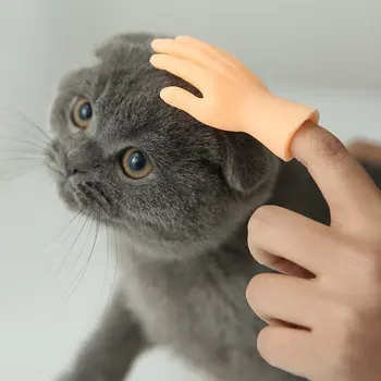 Forma de mână Pisica Amuzant Jucărie Degetul Teaser Mini PVC Animal de casă Pisică Jucărie Pieptene de Par Creativ Pentru Cat de Interacțiune 1pair/2pairs Opțional