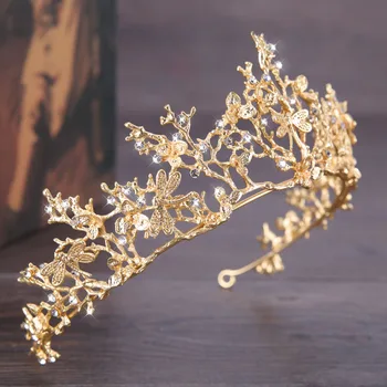 FORSEVEN Baroc Aur Stras coroana de Mireasă și Coroane Caciulita Concurs de Femei Tiara diadema Mireasa Nunta Accesorii de Par