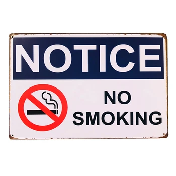 Fumatul interzis Vintage din Metal Staniu Semne de Avertizare Postere Autocolante de Perete pentru Club Bar Acasa Decor de Perete Acasă Fermă Shop Decor