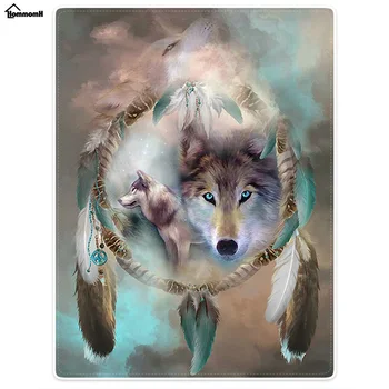 Funny Blankets Comfort Warmth Soft Cool Wolf Dream Catcher Blankets