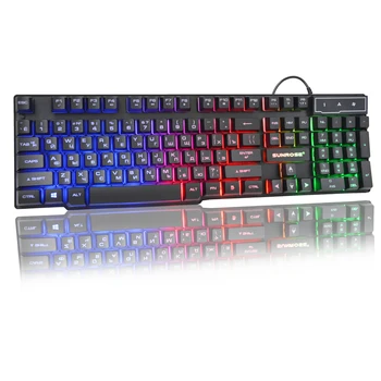 Gaming Keyboard RGB Mecanice Sentiment Tastatura 104 Keycap rusă, engleză USB Cablu Ergonomic se Amestecă cu iluminare de fundal Pentru PC, Laptop, Tableta