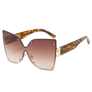 HBK Noua Moda Una Bucata ochelari de Soare Femei Barbati Albastru Obiectiv Cadru de Aur de Înaltă Calitate, Masculi Femei UV400 Ochelari Fluture Nuante