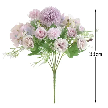 Hortensie Rose Flori Artificiale Veșnică Flori Mix de Culoare Hortensie Buchet de Mătase Buchet de Familie Decor Nunta