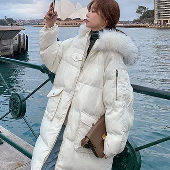 Iarna 2021 nou în jos căptușit jacheta femei mid-lungime vrac lungă-căptușit sacou gros coreean sacou