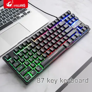 K16 prin Cablu 87-cheie Tastatură Mecanică de Gaming RGB lumina de Fundal Este Potrivit Pentru Jucătorii de PC-Laptop de Jocuri Tastatură Mecanică