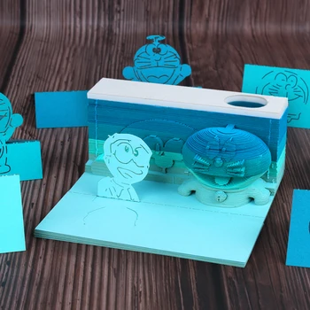 Kawaii Carnete de Desene animate Mașină de Pisică Și Băiatul 2021 3D Note Lipicioase de Artă Memo Pad Hârtie de Scris, Rechizite Cadou pentru Petrecere