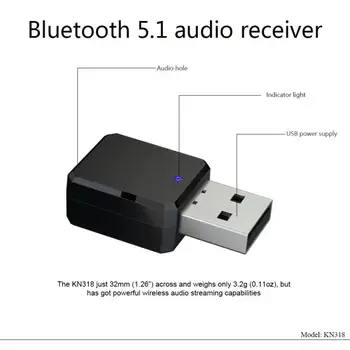 KN318 Bluetooth Audio 5.1 Receptor Transmițător Mini Jack de 3,5 mm AUX USB Muzica Stereo Wireless Adaptor Pentru TV, PC-uri Auto